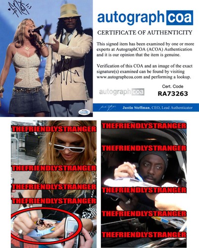 FERGIE & WILL.I.AM signed "BLACK EYED PEAS" 8x10 Photo EXACT PROOF a ACOA COA