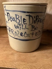 VTG Rare Crock 2 Piece Mexican SALSA CHIP Bowl & Bottom Ice Container. VGC