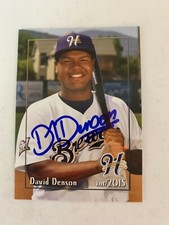 David Denson 2015 Signed Helena Brewers Team Card