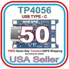 TP4056 5V 1A Type-C USB 18650 Li-ion Charger & Protect FREE TRK'D SHIP 50pcs