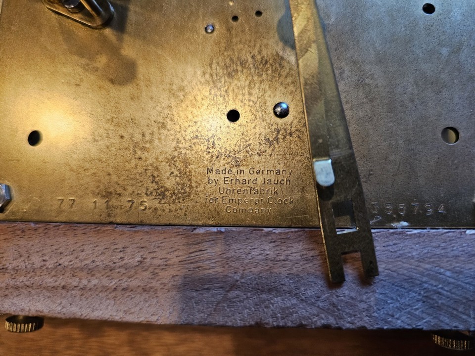 Emperor Grandfather Clock Dial Jauch Movement Weights Pendulum Chimes Chains eBay