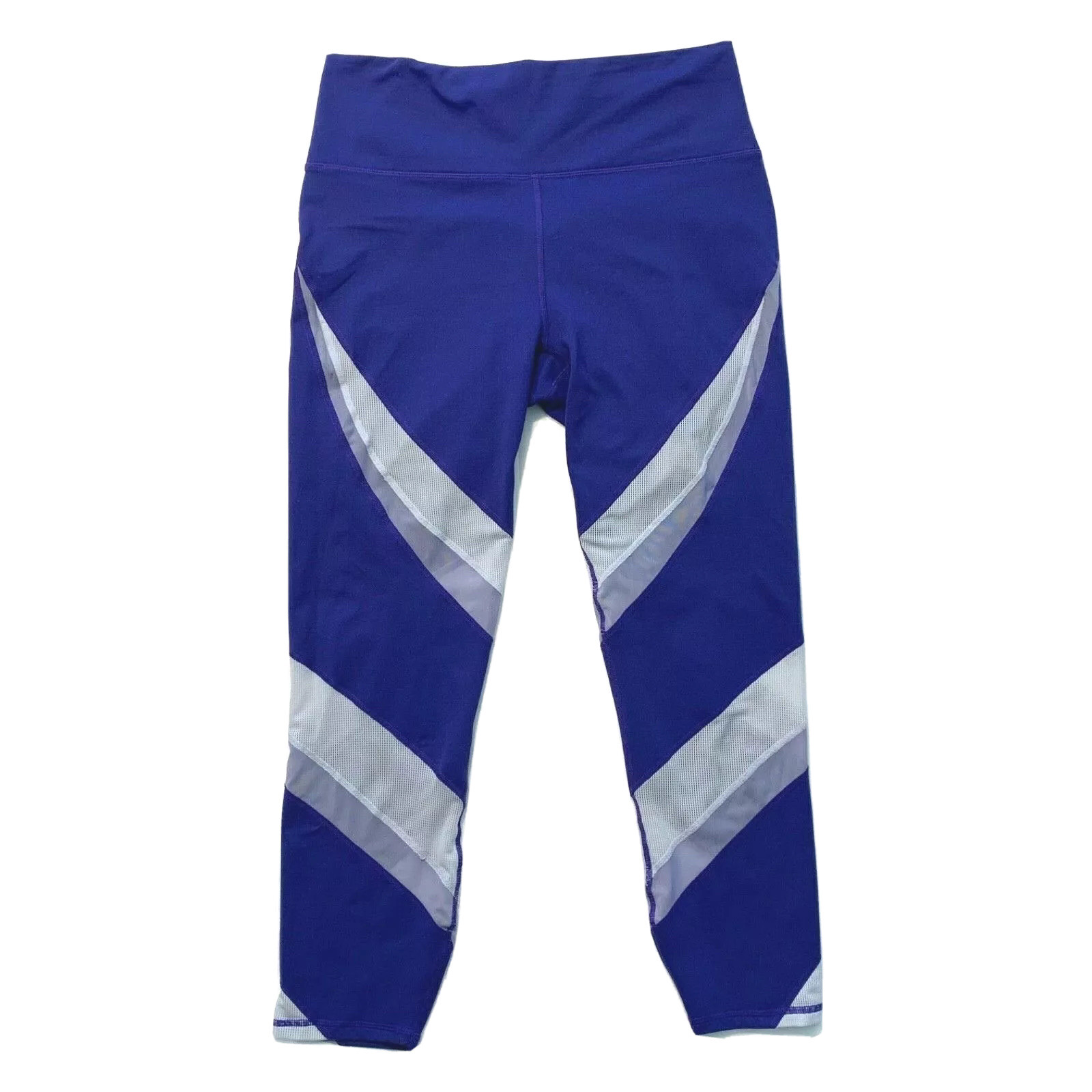 Fabletics Womens Medium Purple White Powerhold Cropped Leggings UPF 50+