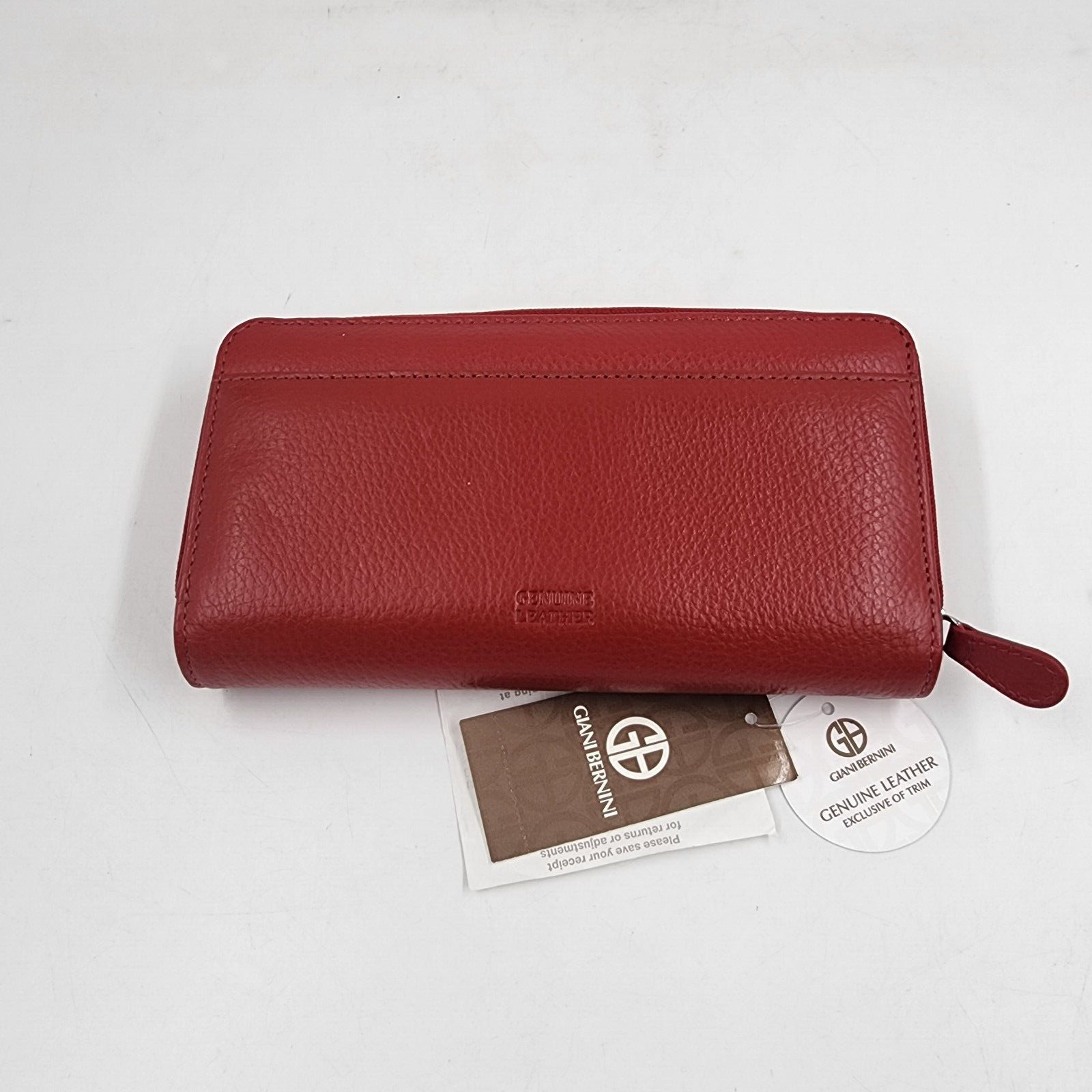 GIANI BERNINI Softy Leather All in One Wallet Women's One Size Red Snap Closure+