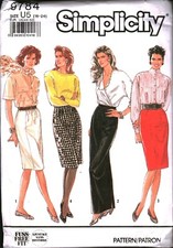 9784 Vintage Simplicity Sewing Pattern Misses 1990s Fuss Free Skirt UNCUT 24 OOP