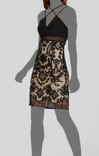 $90 Emerald Sundae Juniors Black Nude V-Neckline Sequined Bodycon Dress Size 9