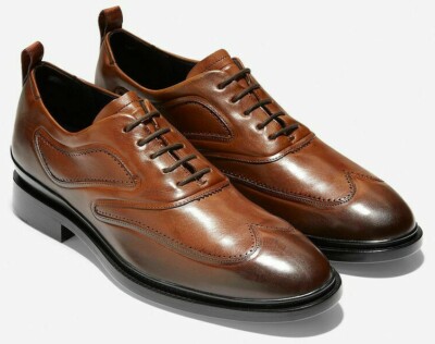 New W Box Cole Haan Mens Size 10 British Tan Leather Wing Oxford Grand 360 Shoes Cole Haan Osborn Grand 360 Plain Toe Oxford British Tan  main image 2