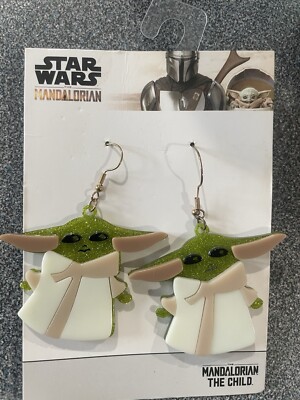 Disney STAR WARS MANDALORIAN THE CHILD BABY YODA Large Plastic Dangle Earrings