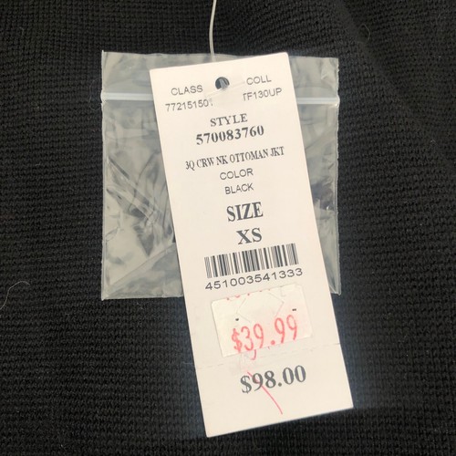 NWT White House Black Market WHBM Ottoman Ribbed Sweater Jacket Size Extra Small - Picture 5 of 6