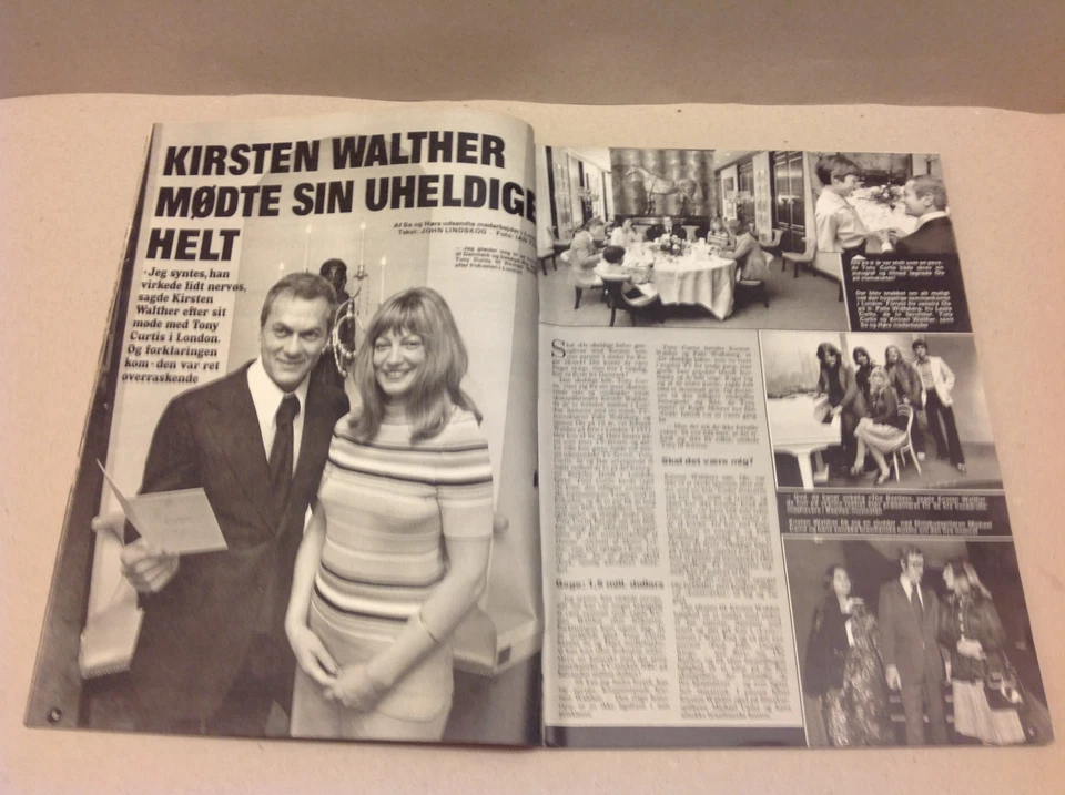 TONY CURTIS KIRSTEN WALTHER INTERVIEW FRONT COVER VINTAGE Danish Magazine 1974 - Image 4 of 4