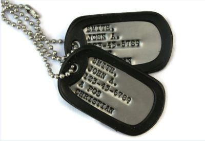 #ad Real Debossed Military Dog Tags Dogtags Custom Personalized Made In USA USA USA $24.95