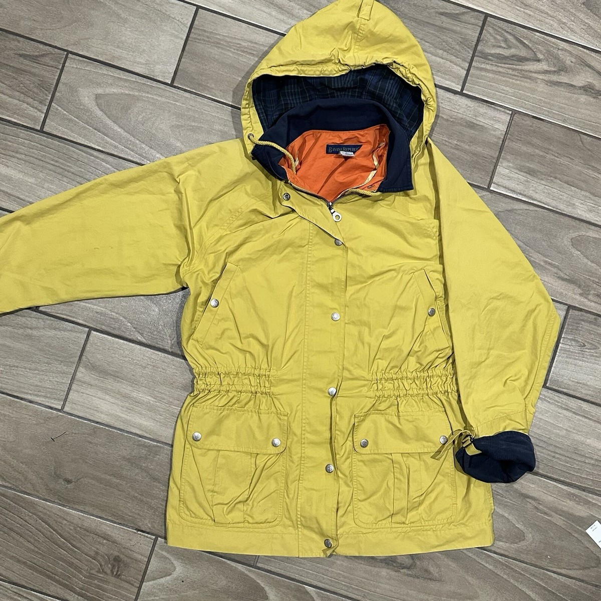 ジャケット・アウター vintage BANANA REPUBLIC nylon jacket Vintage Banana Republic Jacket Extra Small Yellow Field Hooded