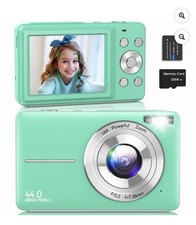 Digital Camera, 1080P, Webcam Rec, 44MP, 1080P FHD, 16X Zoom, Green New