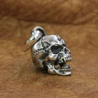 925 Sterling Silver High Details Skull Pendant Mens Biker Punk Pendant TA221A FZ