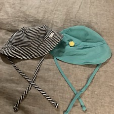 2 i play Striped Turq. Baby Bucket Sun Protection Hat Infant 0-6 Months UPF50