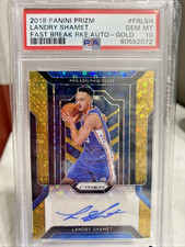 2018-19 Landry Shamet Panini Prizm Fast Break Gold Auto #9/10 PSA 10 