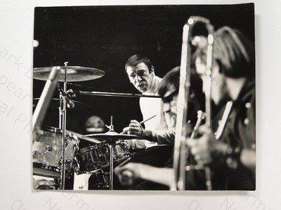 Buddy Rich Jazz Schlagzeuger Live Performance David Redfern ca. 1970er Vintage Foto