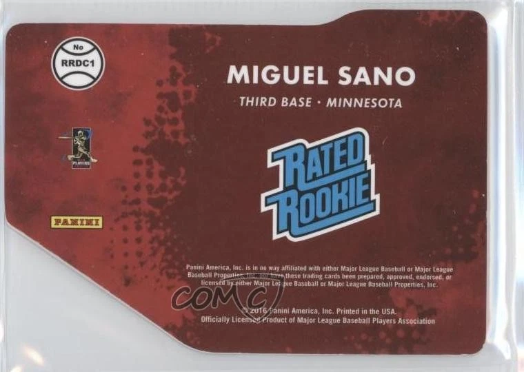 2016 Panini Donruss Rated Rookie Die-Cuts Black /25 Miguel Sano #RRDC1 RC - Image 2 of 2