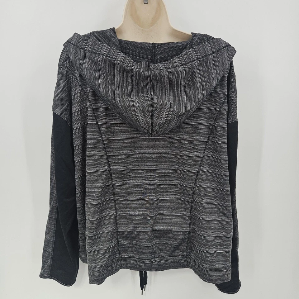 LIVI Active Sudadera con Capucha Mujer 18/20 Gris Negro Cremallera Completa Más Bolsillos de Malla Jaspeada Foto 3 de 4