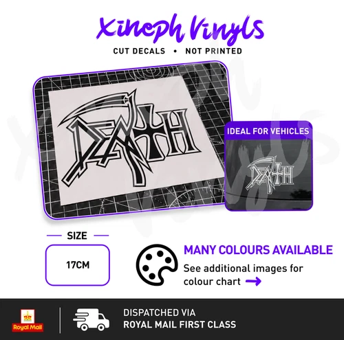 Death vinyl sticker decal cd logo metal rock band logo window car van truck