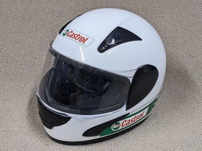 AGV Plus II Motorrad Track Day Helm weiß Integralhelm Größe XL Vintage Castrol