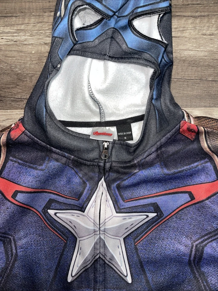 Marvel Avengers Captain America Zip Up Hoodie Jacket Size Small (C6) - Image 3 of 4