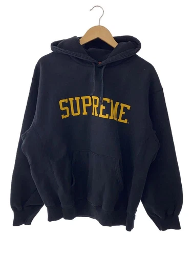 Felpa con cappuccio Supreme M cotone nero Varsity usata