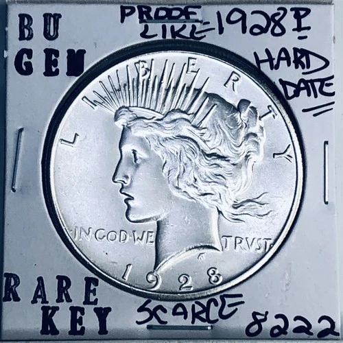 1928 P BU GEM PEACE SILVER DOLLAR UNC MS+++ U.S. MINT RARE KEY COIN 8222