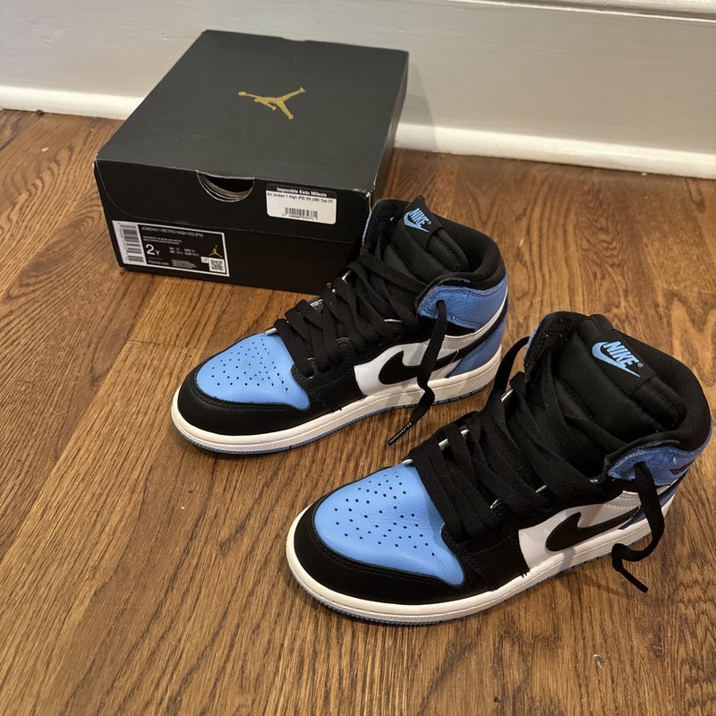 Jordan 1 Retro High OG (PS) Youth Kid’s Shoe 2Y University Blue Black FD1412-400