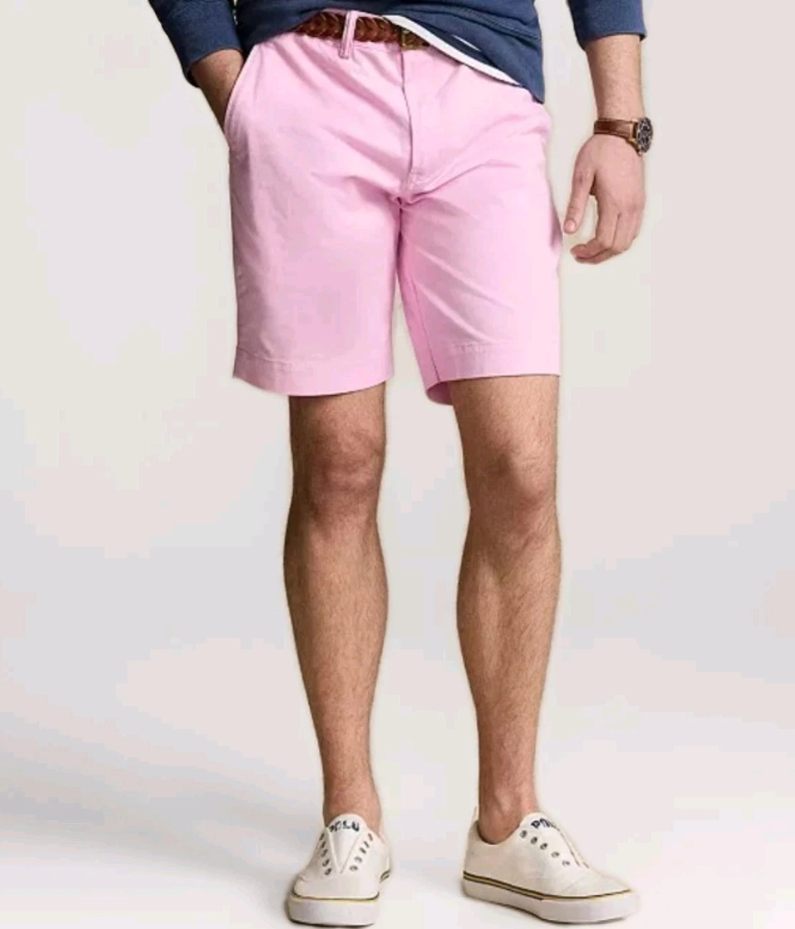 POLO GOLF RALPH LAUREN Sz 33 Men's Chino Shorts Flat Front Pink Classic Fit