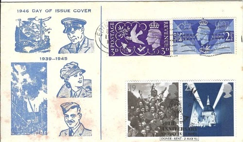 GB 1946: Victory FDC & commemorative cover with various postmarks.