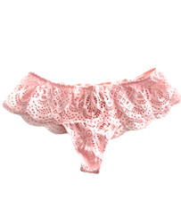 Victoria's Secret Dream Angels Wide Side Crochet Lace Thong Panty Pink
