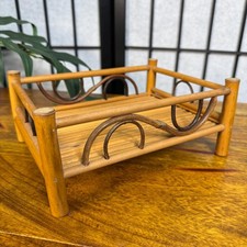 Vintage Bamboo Trinket Shelf Rattan Display