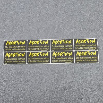#ad VTG ANTI ABORTION PRO LIFE STICKERS SHEET ABORTION FOUNDATION TO BUILD VIOLENT $9.99