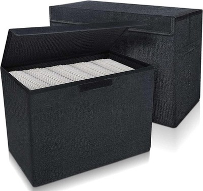 Leffis 2 Pack Collapsible Comic Book Storage Box 15.5'' X ef of 2 pk, Black 