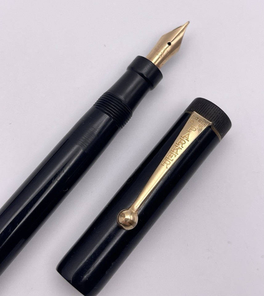 Rare 30s Geo.s Parker Duofold Lucky Curve PARKETTE 14K Gold Fountain ...