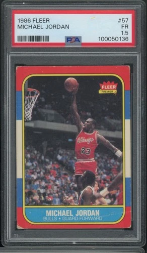 1986-87 Fleer Basketball #57 Michael Jordan RC Rookiei HOF PSA 1.5 FR D2