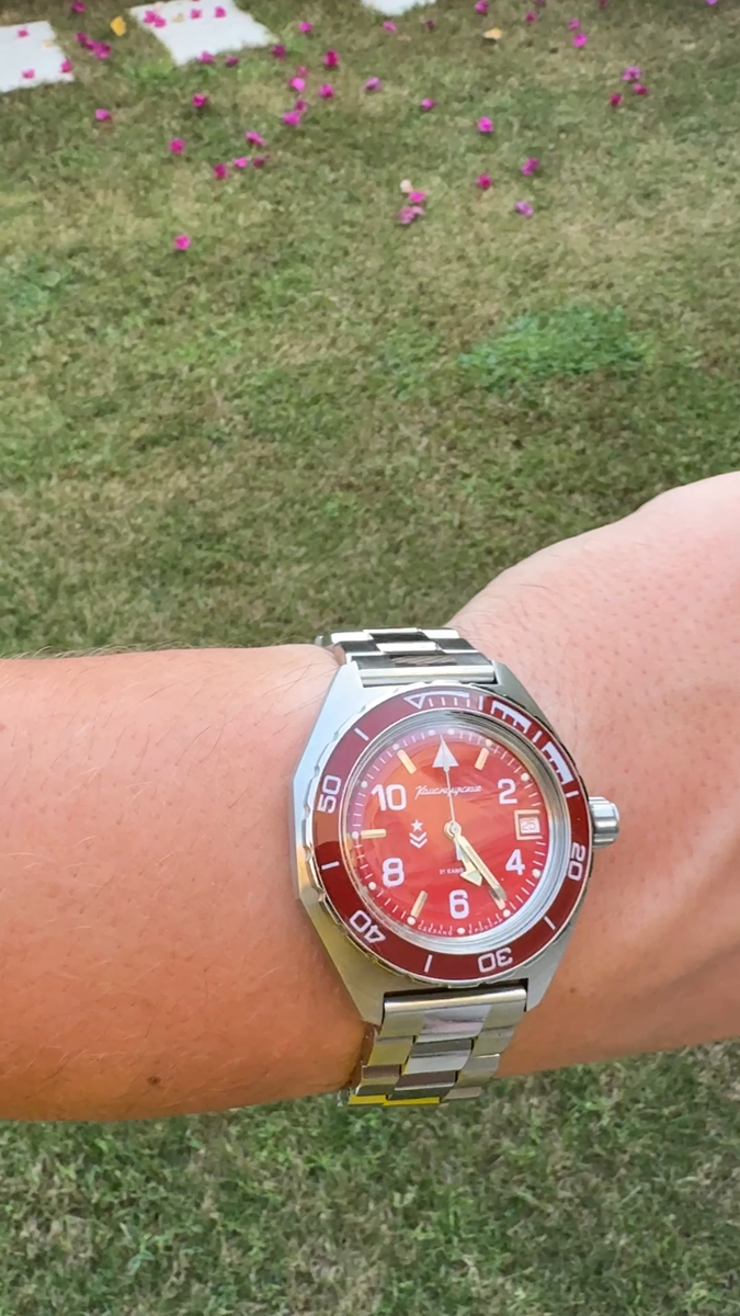 Vostok Komandirskie 650840 Watch Mechanical Automatic Watch Red