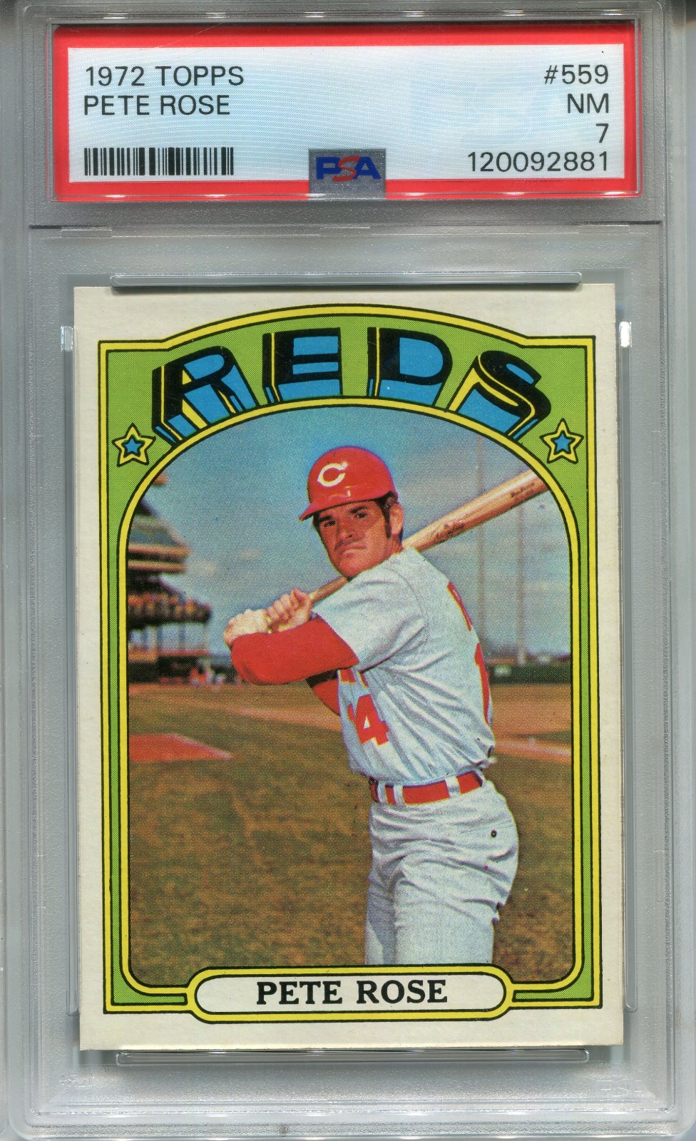 1972 Topps #559 Pete Rose PSA 7 NM *Very High End* Cincinnati Reds