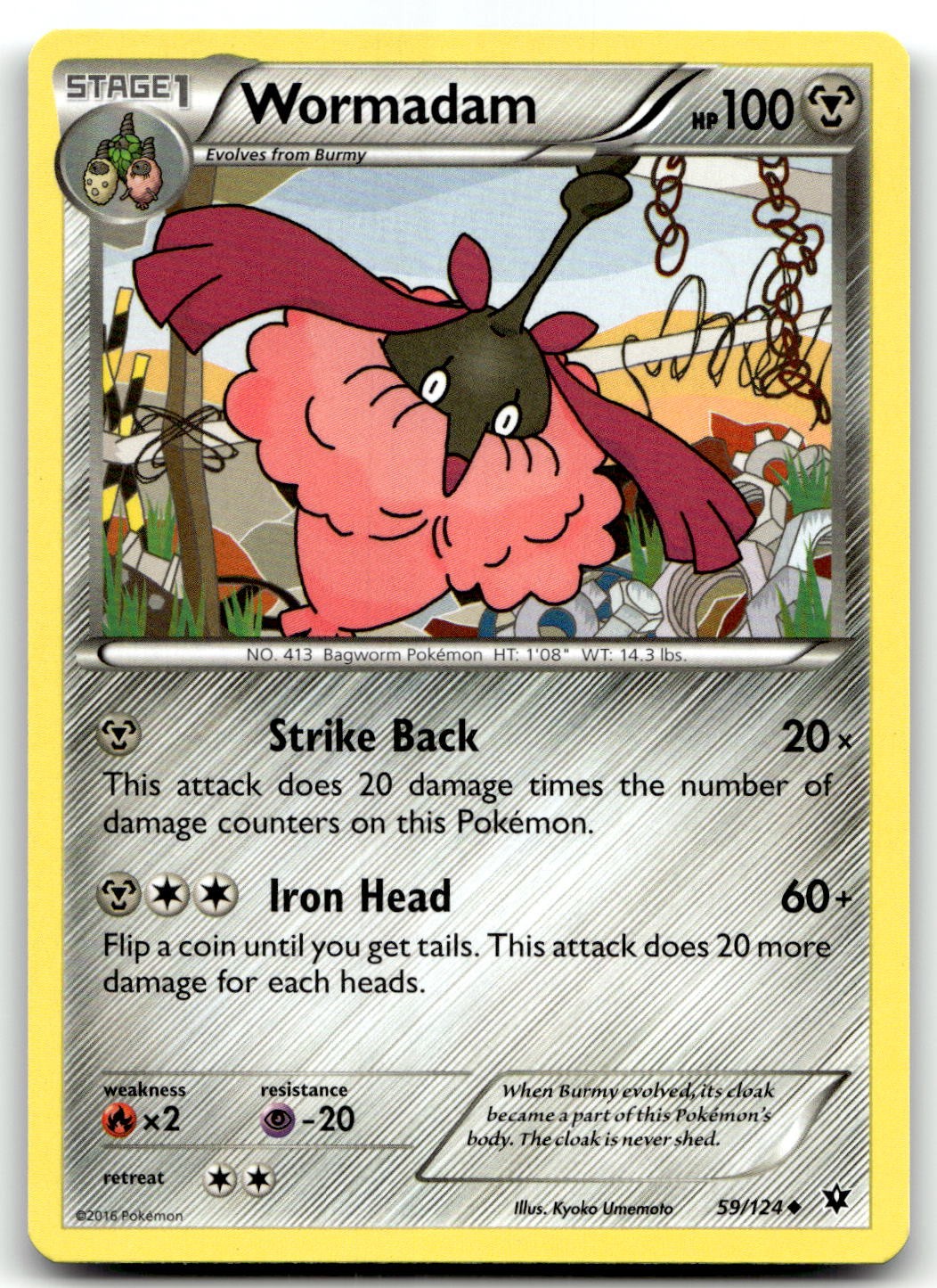 Wormadam (59) 59/124 XY - Fates Collide Uncommon Normal Pokemon TCG LP