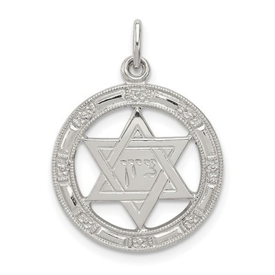 Sterling Silber Davidstern Scheibe Charm Halskette Herren Damen Himmlisch