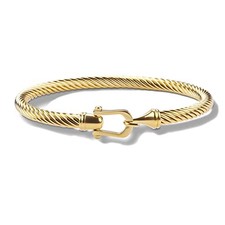Twisted Cable Bracelet Stylish Fine Stainless Steel Upgrade 18K gold  6.7"  