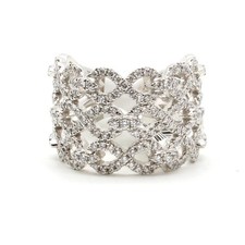 14k White Gold 1.00cttw Diamond Link Ring