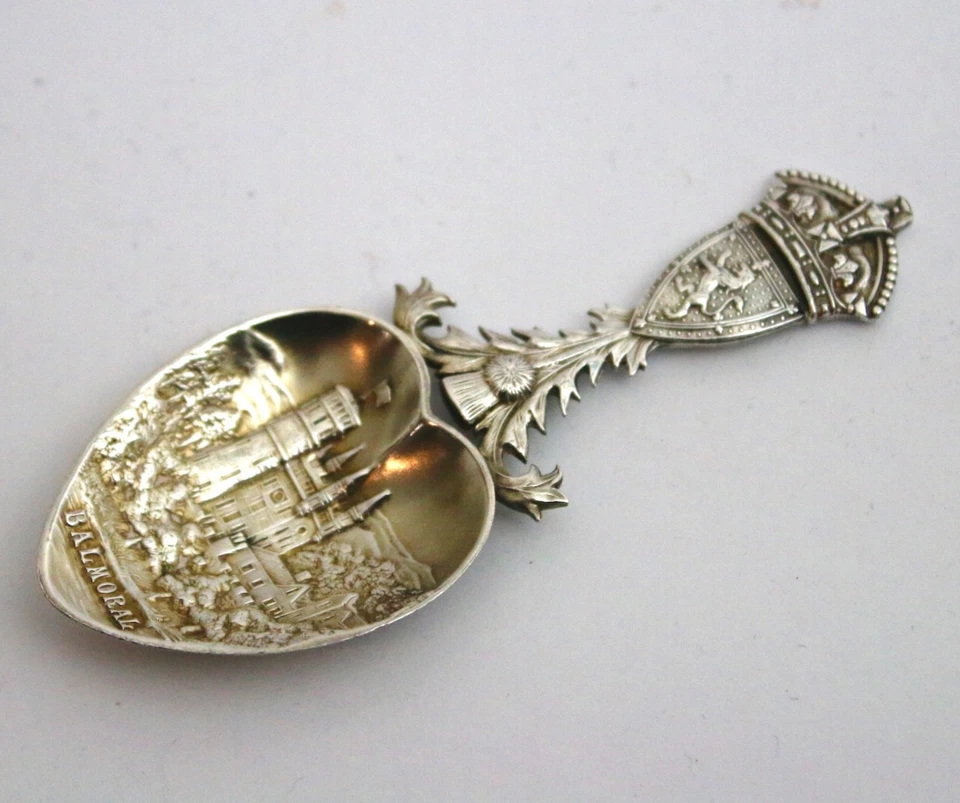 ANTIQUE ROBB BALLATER BALMORAL CASTLE SCOTTISH PROVINCIAL SILVER CADDY SPOON - Image 3 of 4