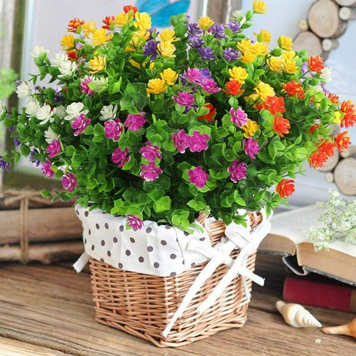 10 Bündel Künstliche Blumen Im Freien Gefälschte Plastikpflanzen Funt Gartendeko - Bild 8 von 12