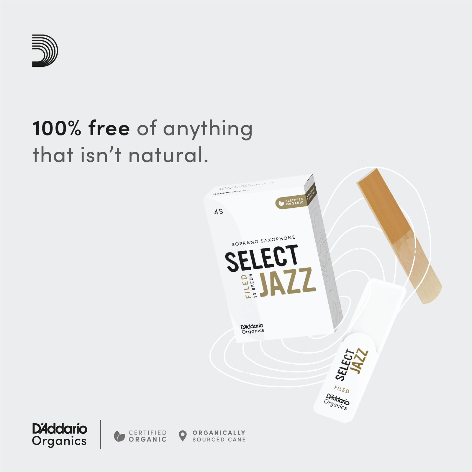 D Addario Organic Select Jazz Reeds for Woodwind Instruments Great Sound USA ...