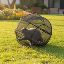 360  Panoramic Rolling Cat Playpen Safe Enclosure One-Click Setup Easy Storage
