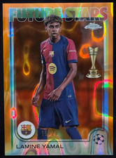 2024-25 Topps Chrome UEFA Lamine Yamal Future Stars 27 Orange Lava 15/25 SP RARE
