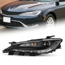 Driver Side Halogen Headlight w/o LED DRL Clear For CHRYSLER 200 2015 2016 2017