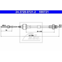 ATE Kupplungszug Kupplungsseil FüR Opel Corsa B 73 78 79 Tigra 95 F35