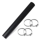 Black Rubber 1 1/2" ID Gas Fuel Filler Hose w/4 Clamps 15 7/8" for Fuel Line